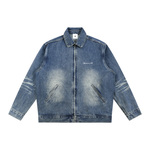 La Boheme Vintage Wash Zip Up Denim Jacket