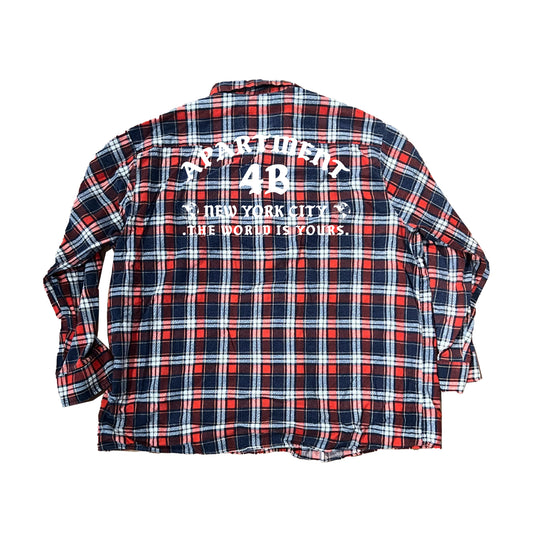 (re)Purposed by 4B Red, White + Blue Flannel