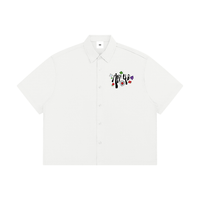 Peace Boxy Short Sleeve Button-Up Shirt
