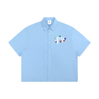Peace Boxy Short Sleeve Button-Up Shirt