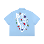 Peace Boxy Short Sleeve Button-Up Shirt