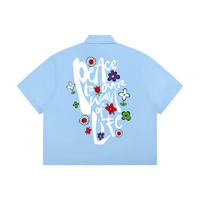 Peace Boxy Short Sleeve Button-Up Shirt