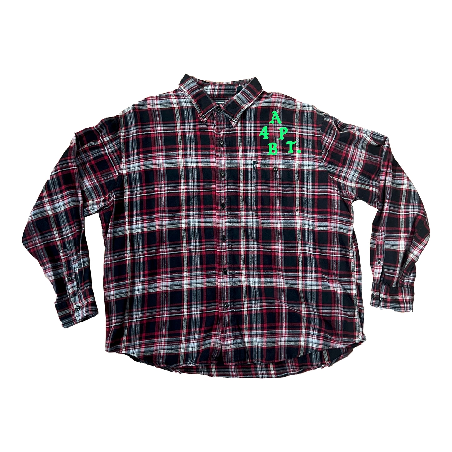 (re)Purposed by 4B Red, Black + Lime Flannel