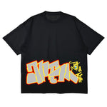 Black tee shirt featuring 'Crown City Burner' graphic. Inspired by the golden era of Queens hip-hop and graffiti culture.