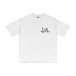 275GSM Men's Double-Yarn Raw-Edge Pigment-Wash T-Shirt White