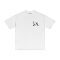 275GSM Men's Double-Yarn Raw-Edge Pigment-Wash T-Shirt White